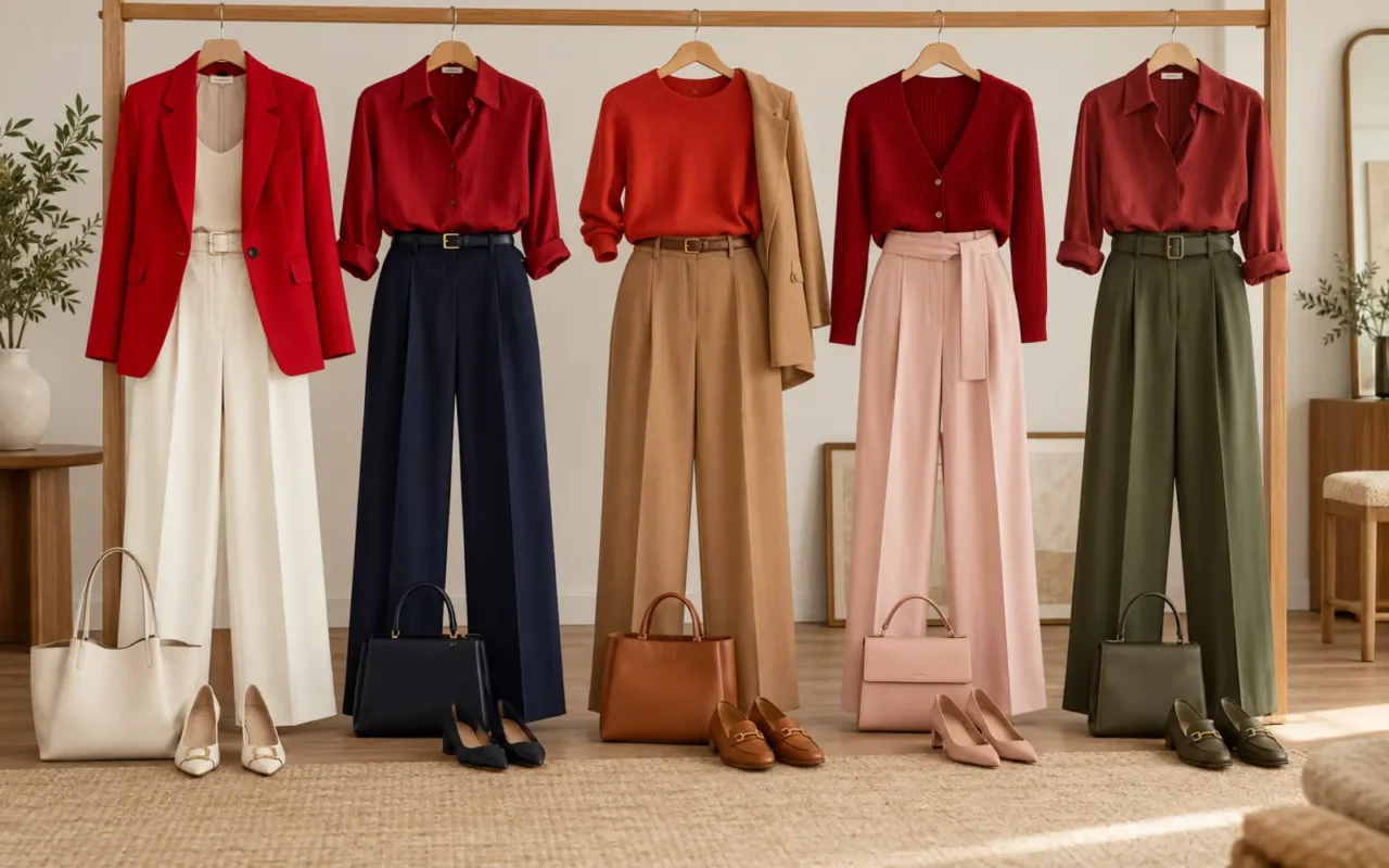 Cores que combinam com vermelho em roupas: do ponto de cor ao look inteiro